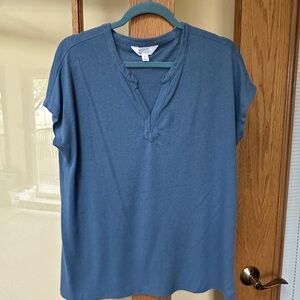 Market & Spruce Blue Short Sleeve Top